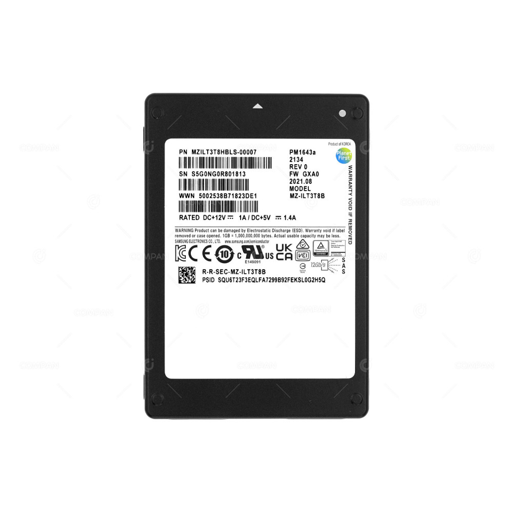 MZILT3T8HBLS-00007  SAMSUNG PM1643A SSD 3.84TB SAS 12G 2.5" SFF FOR DDN SFA18KX